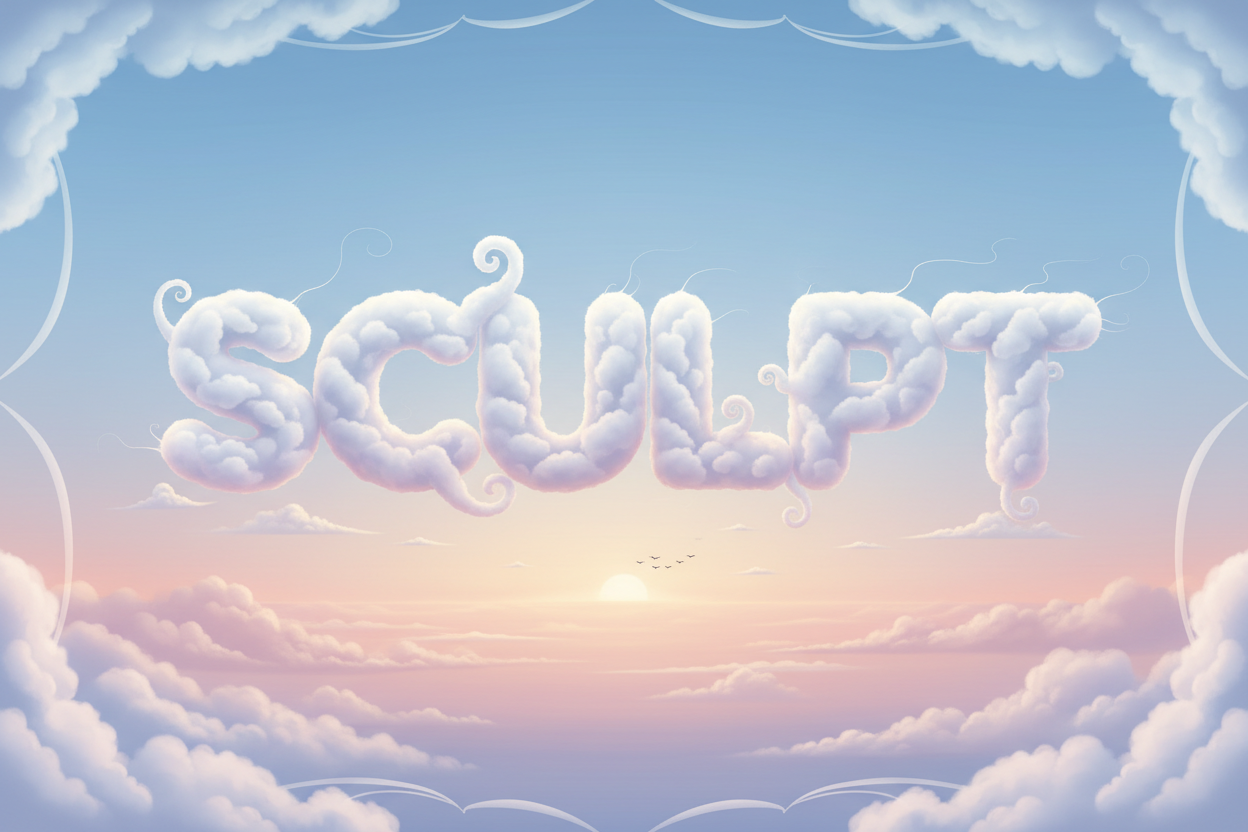the word Sculpt inclouds